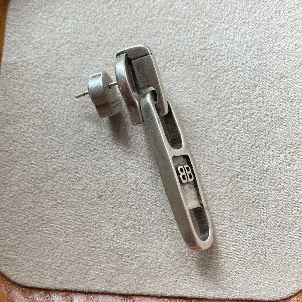 Balenciaga Silver Men's Earring - Picture 9 of 11